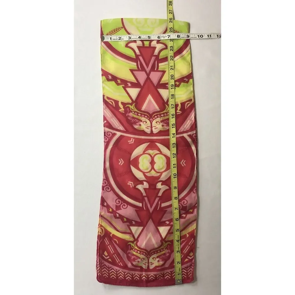 Fordcares “Warriors In Pink” Scarf Women Pink Red Green Rectangular Size 52 x 9